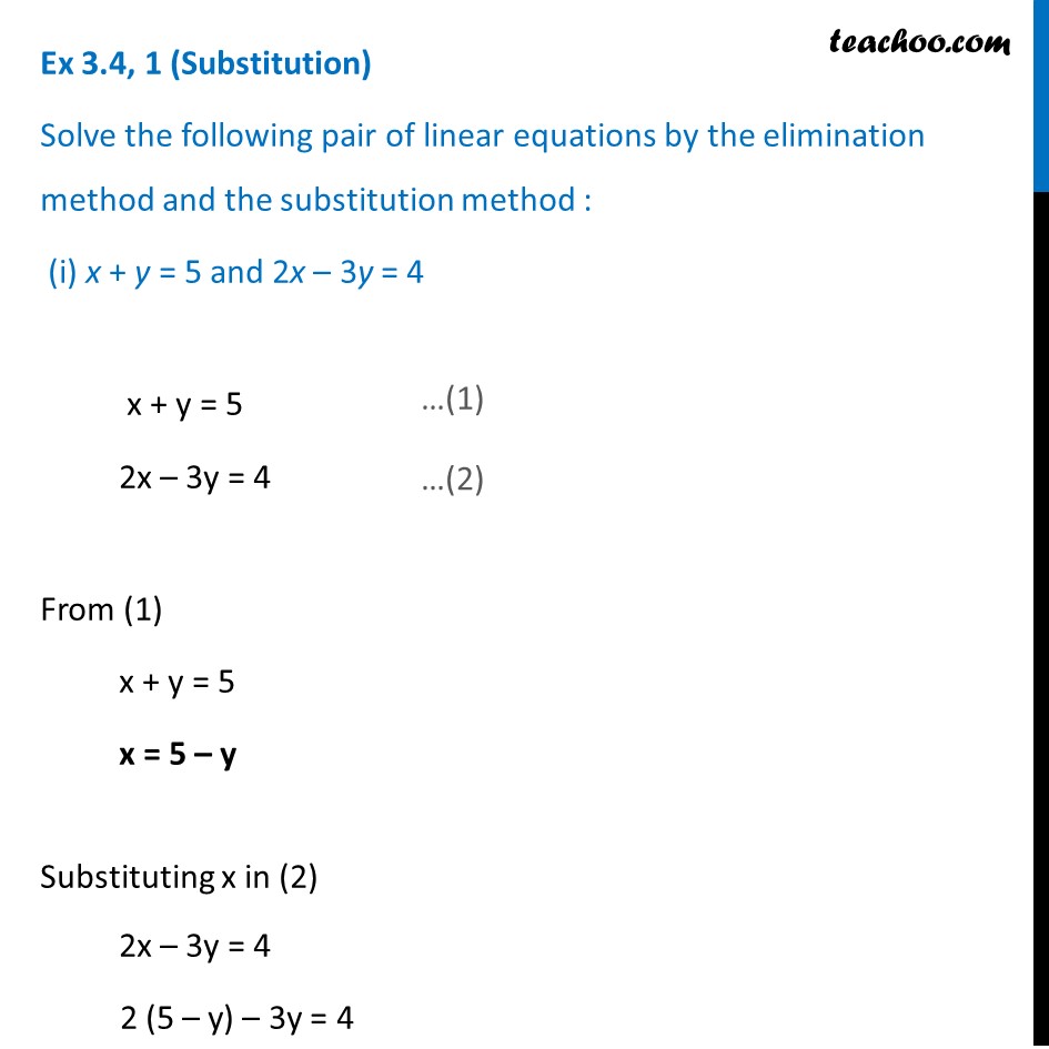 Ex 3.4, 1 - Chapter 3 Class 10 Pair of Linear Equations in Two Variables - Part 4