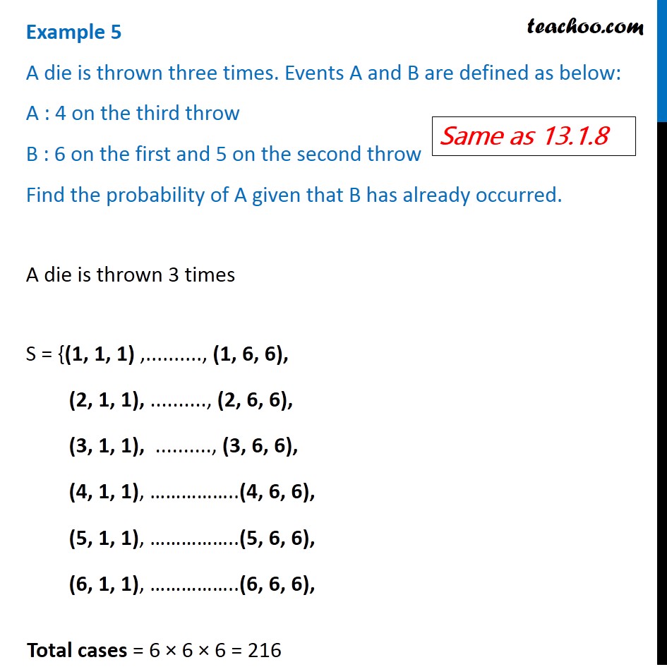 Example 5 - Chapter 13 Class 12 Probability - Part 2