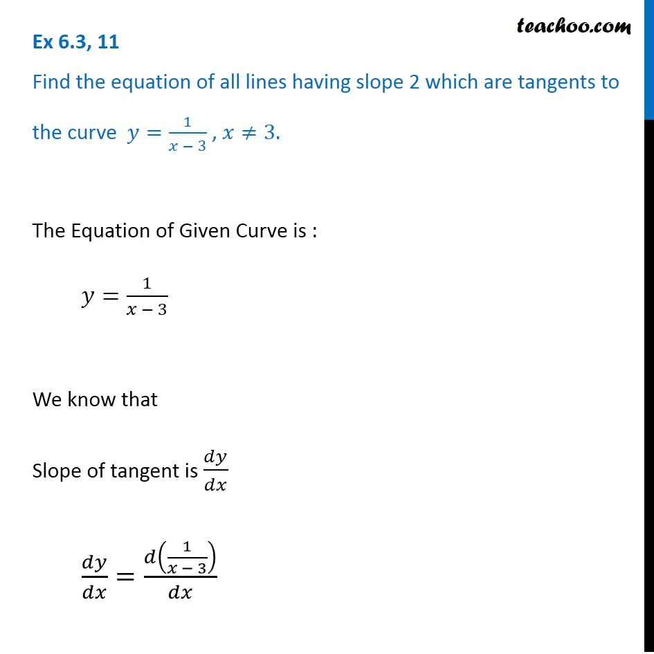 find the slope of fx equation