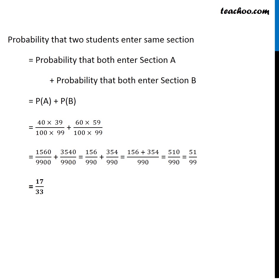 Misc 5 - Chapter 16 Class 11 Probability - Part 3