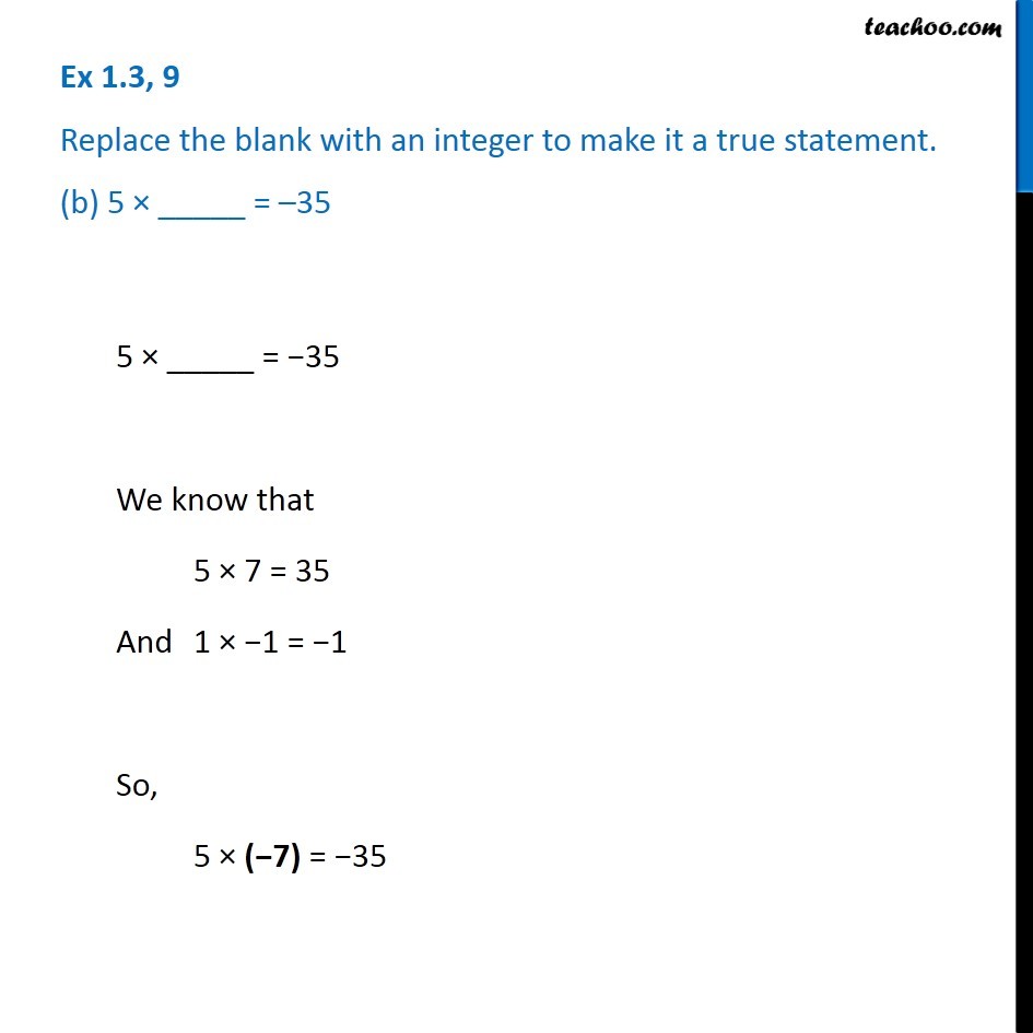 Ex 1.3, 9 - Chapter 1 Class 7 Integers - Part 2