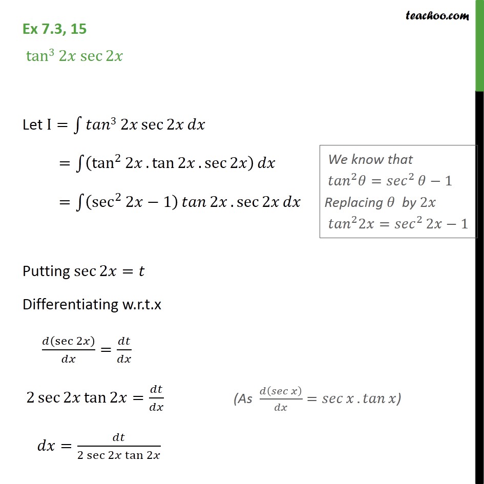 format invoice gst e under 2x 12 2x Ex  sec NCERT Integrate 7.3,  Class 15  tan3