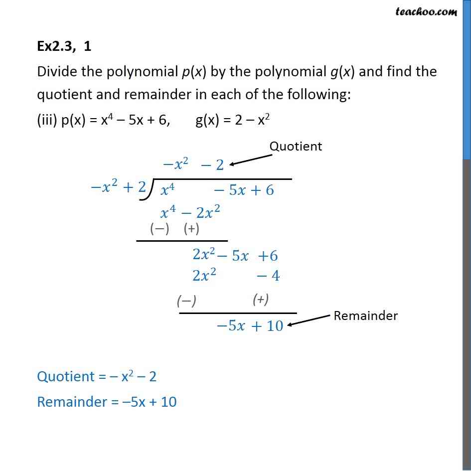 Ex 2.3, 1 - Chapter 2 Class 10 Polynomials - Part 3