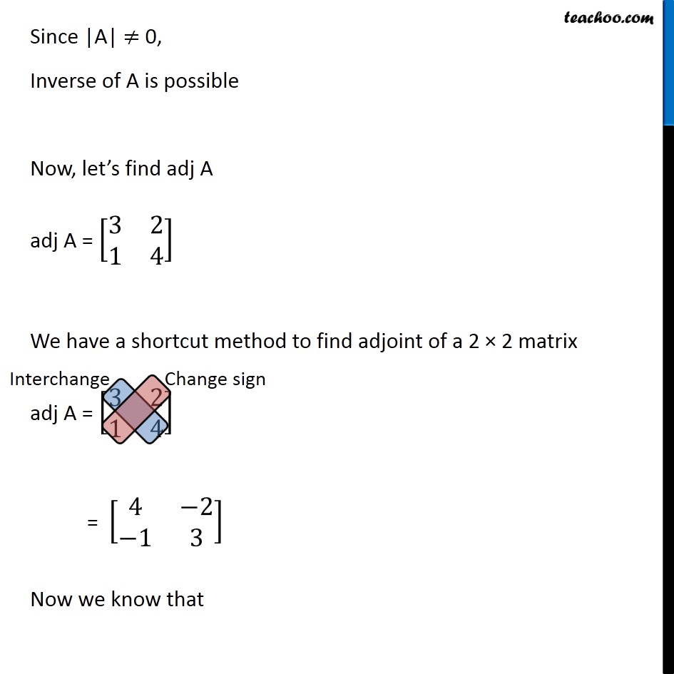 Finding inverse of matrix using adjoint - Part 6
