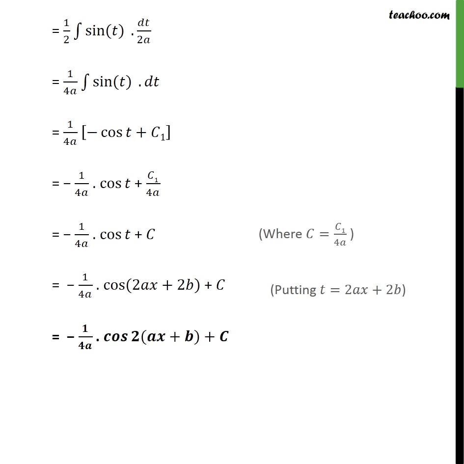 Ex 7.2, 5 - Integrate sin (ax + b) cos (ax+b) - Ex 7.2