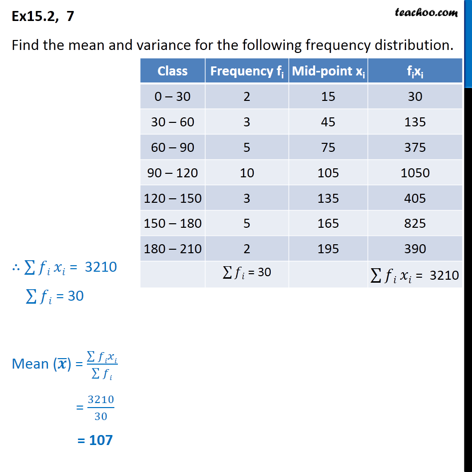 ex-13-2-7-find-mean-and-variance-for-frequency-distribution