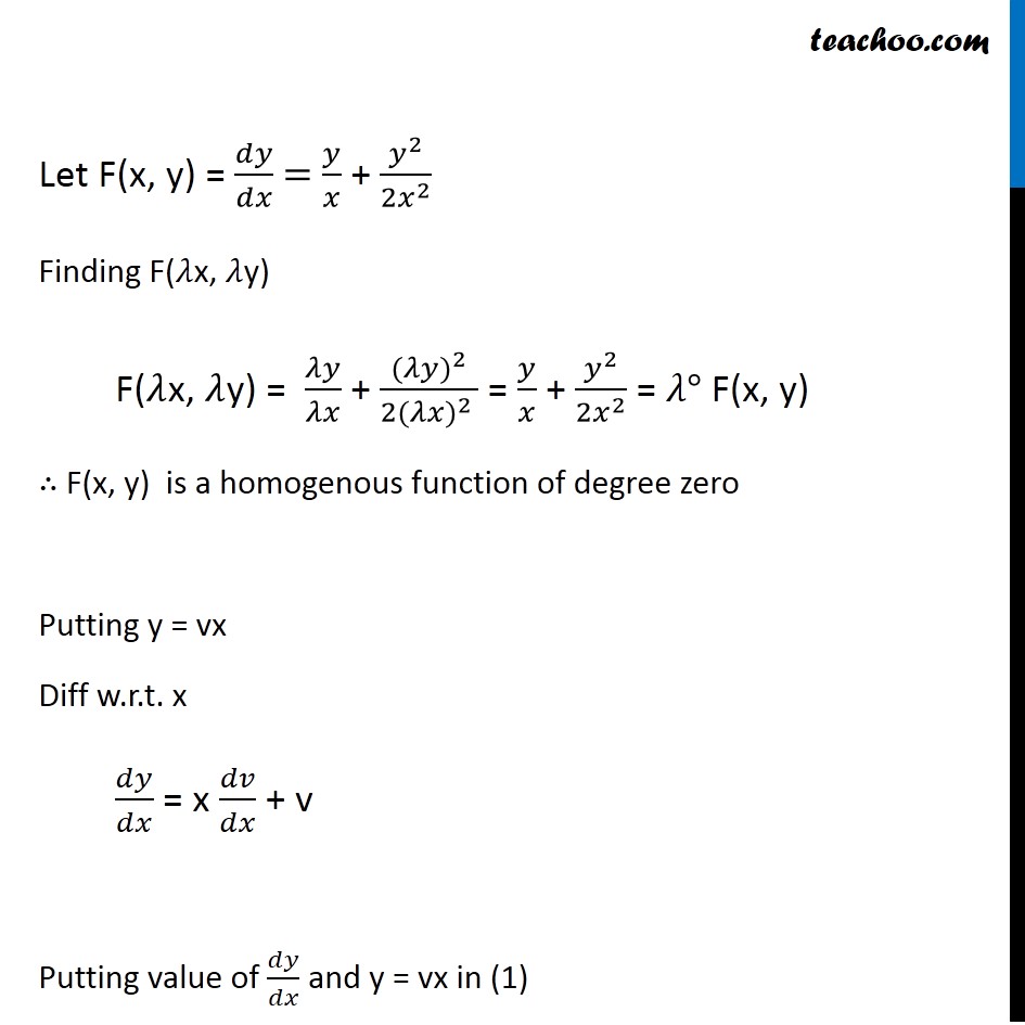 Ex 9 5 15 Class 12 Find Solution 2xy Y 2 2x 2 Dy Dx 0 When