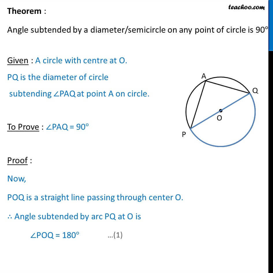 Angle in a semicircle is a right angle - Chapter 10 