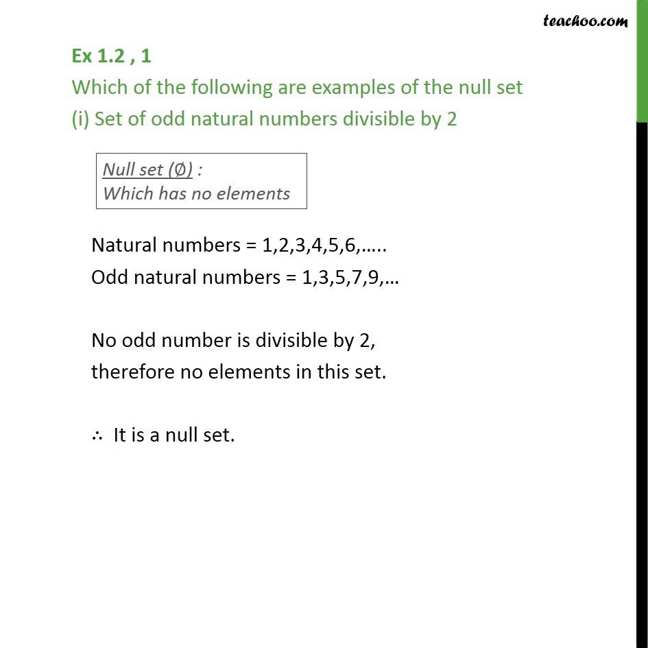what is null set in math with example