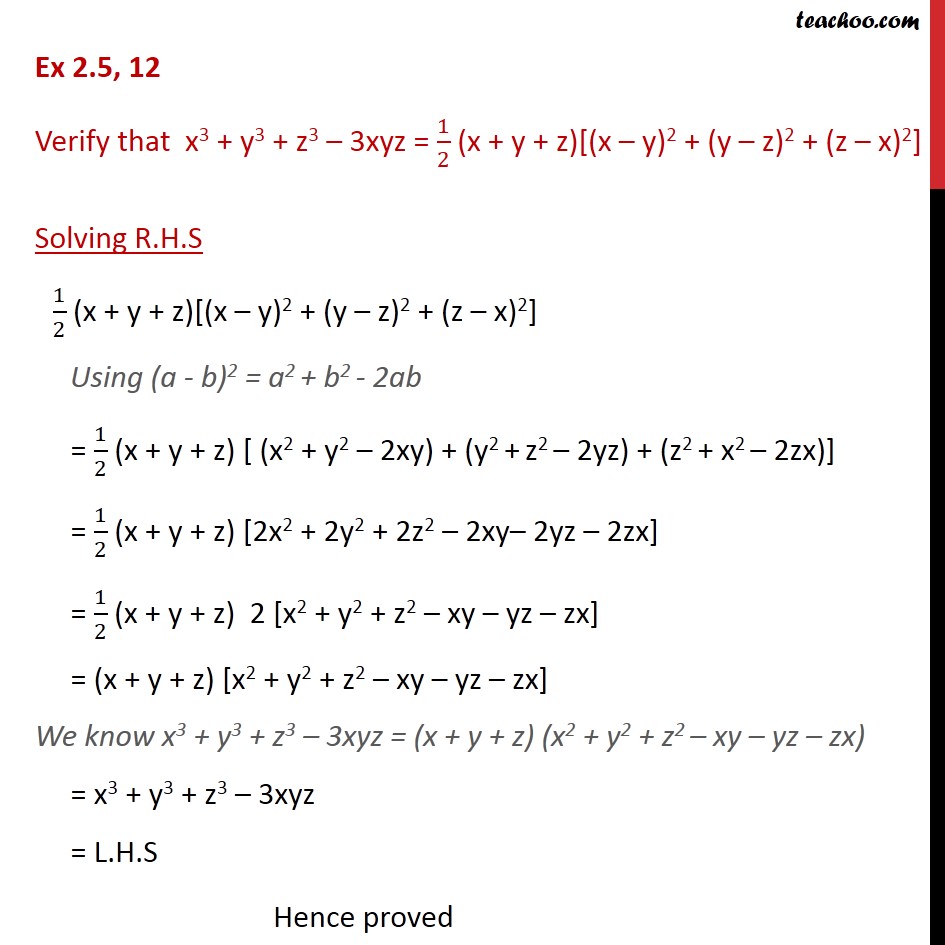 y+9=(x-3)^2 that   Ex   x3 12  2.5, Ex Verify 1/2   = z3   2.5 y3 3xyz