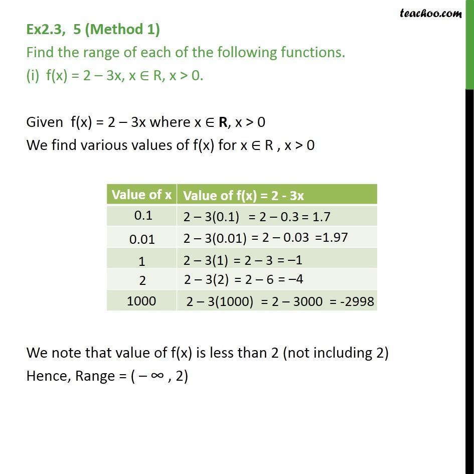 ex-2-3-5-find-range-f-x-2-3x-f-x-x2-2-f-x-x