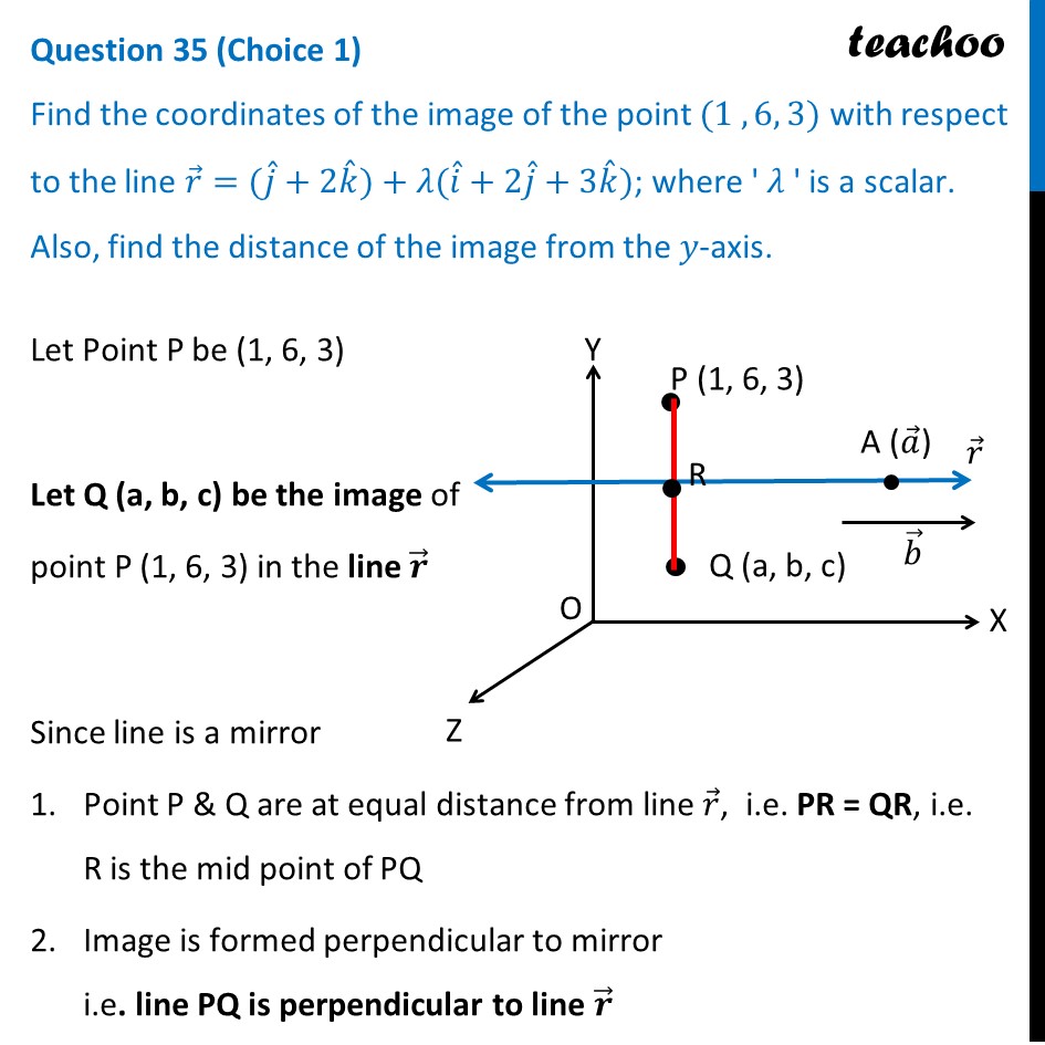 [class 12] Find Coordinates Of Image Of Point (1 ,6, 3) With Respect