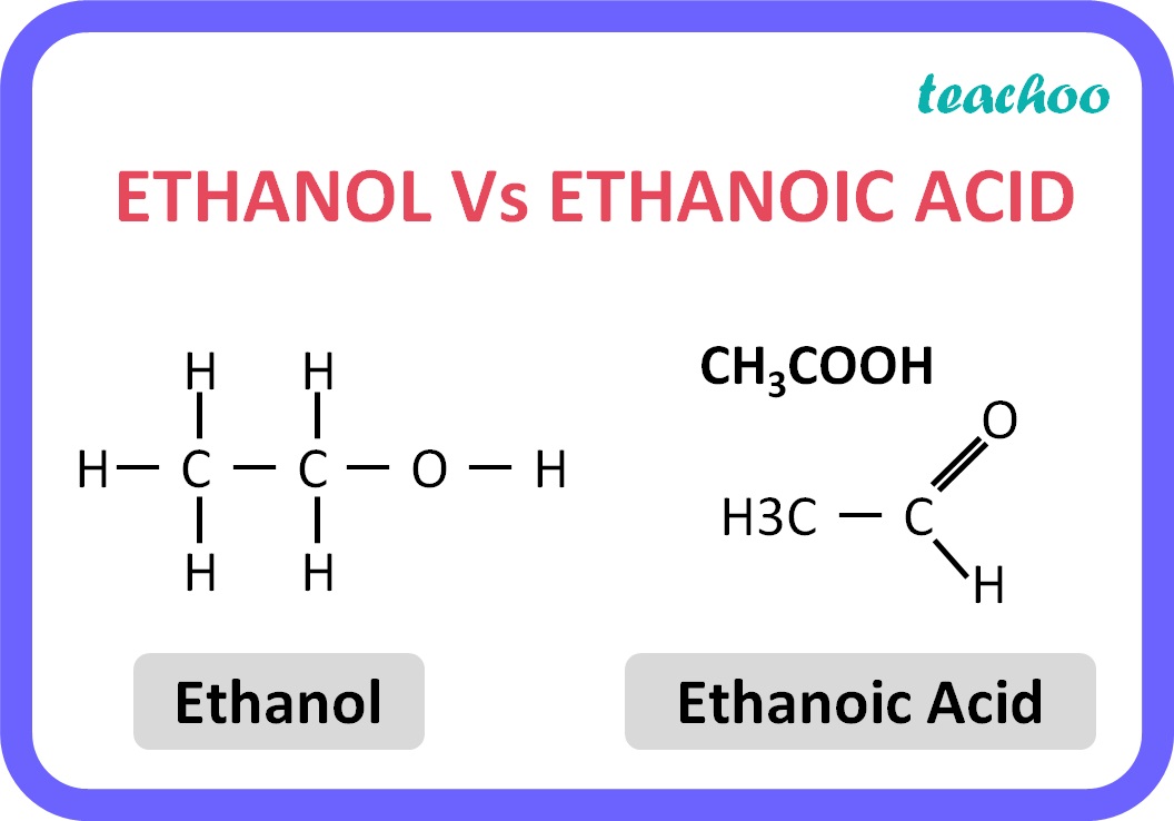 Chemistry Differentiate Between Ethanol And Ethanoic Acid Class 10