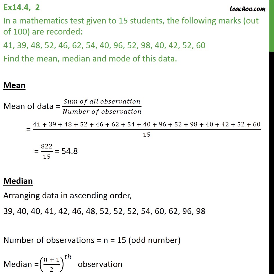 question-2-in-a-mathematics-test-given-to-15-students-finding-mean