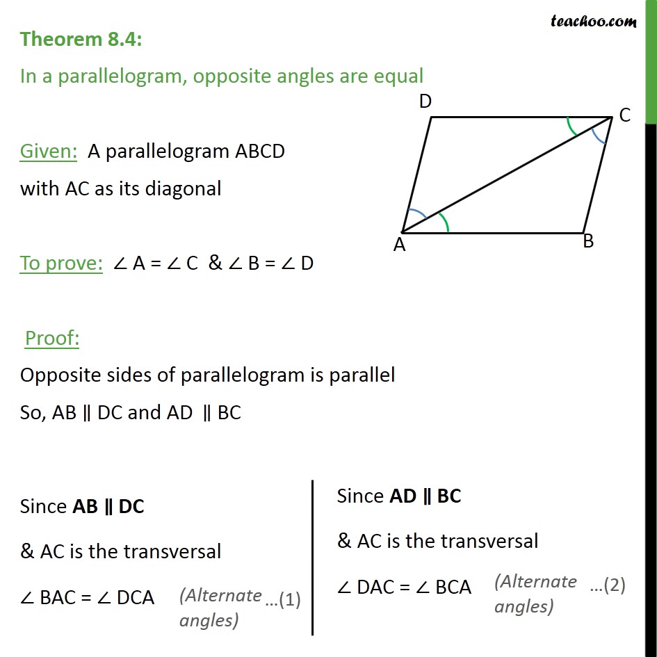 prove that abcd is a parallelogram