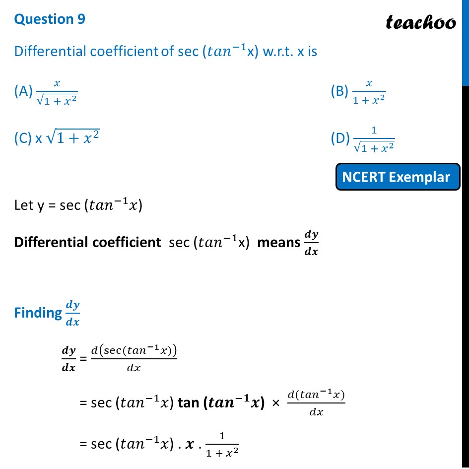 What Is Differential Coefficient Of X