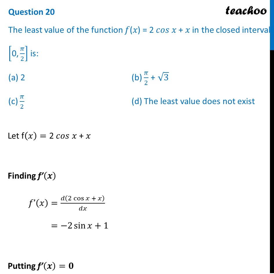 ques-20-mcq-the-least-value-of-function-2-in