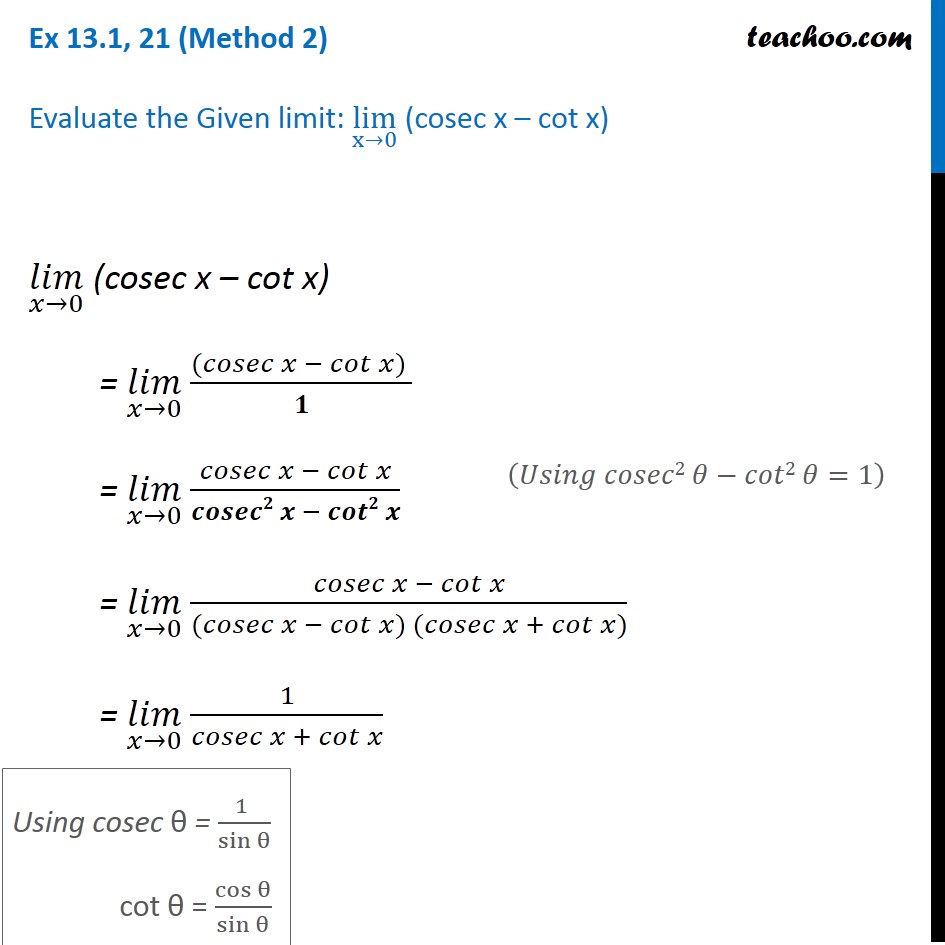 Ex 13.1, 21 - Chapter 13 Class 11 Limits and Derivatives - Part 4