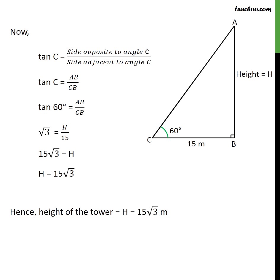 Example 1 - Chapter 9 Class 10 Some Applications of Trigonometry - Part 2