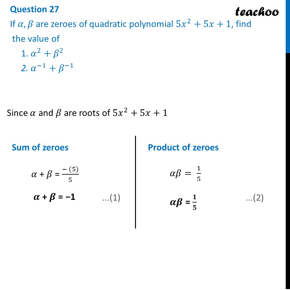 sqp-if-are-zeroes-of-quadratic-polynomial-5x-2-5x-1-find