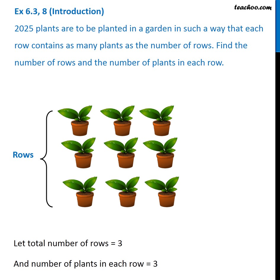 Ex 5.3, 8 2025 plants are to be planted in a garden in such a way