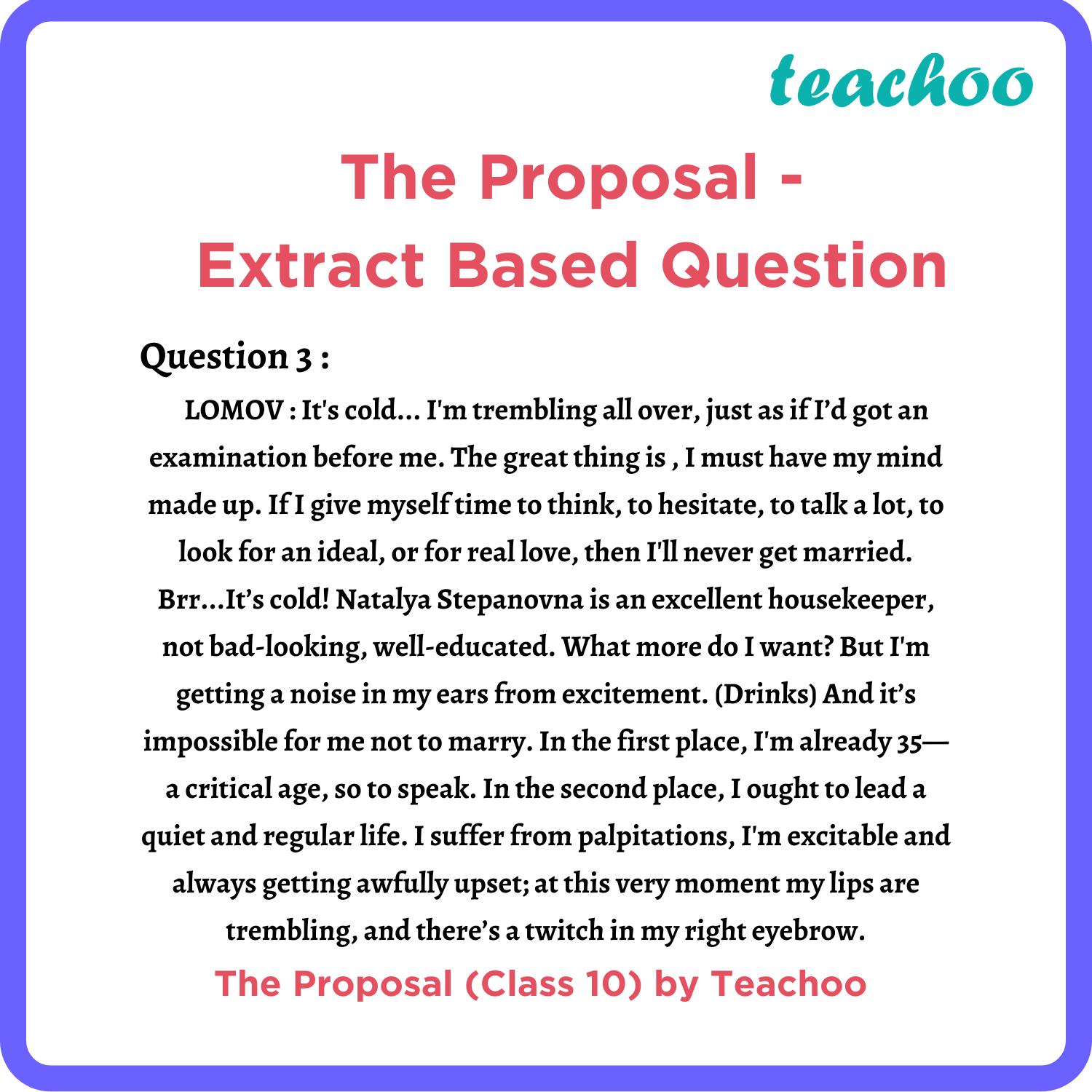 first-flight-class-10-english-the-proposal-play-extra-question