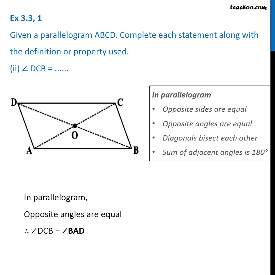 Ex 3.3, 1 - Chapter 3 Class 8 Understanding Quadrilaterals - Part 2