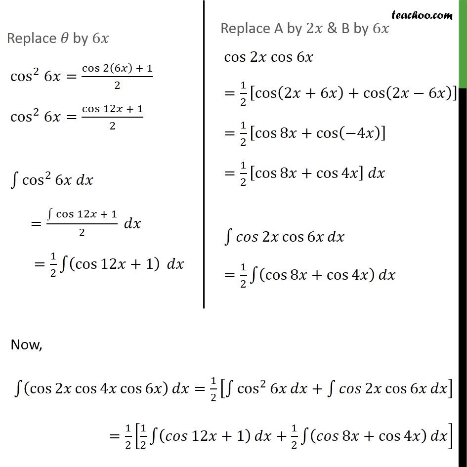 Ex 7.3, 3 - Integrate cos 2x cos 4x cos 6x - Ex 7.3