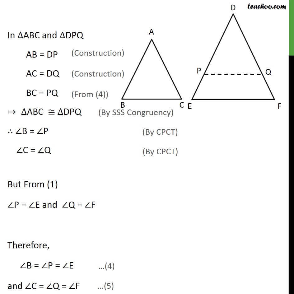 Theorem 6.4 - Class 10th - If sides are in same ratio, two triangles a