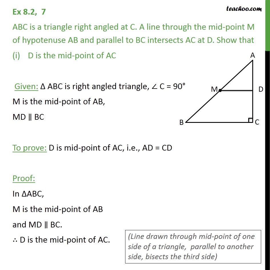 Ex 8.2, 6 - ABC Is A Triangle Right Angled At C. A Line - Ex 8.2