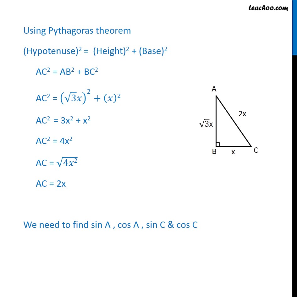 Ex 8.1, 9 - Chapter 8 Class 10 Introduction to Trignometry - Part 2