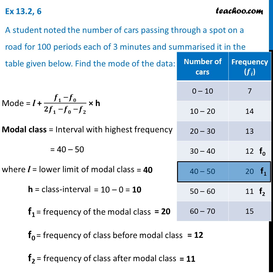 Ex 13.2, 6 - A student noted number of cars passing through