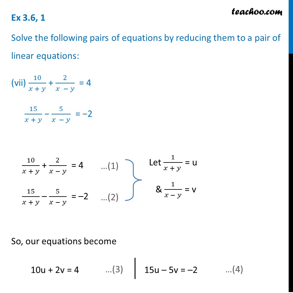 Ex 3 6 1 Vii And Viii Class 10 Ncert Solutions Maths