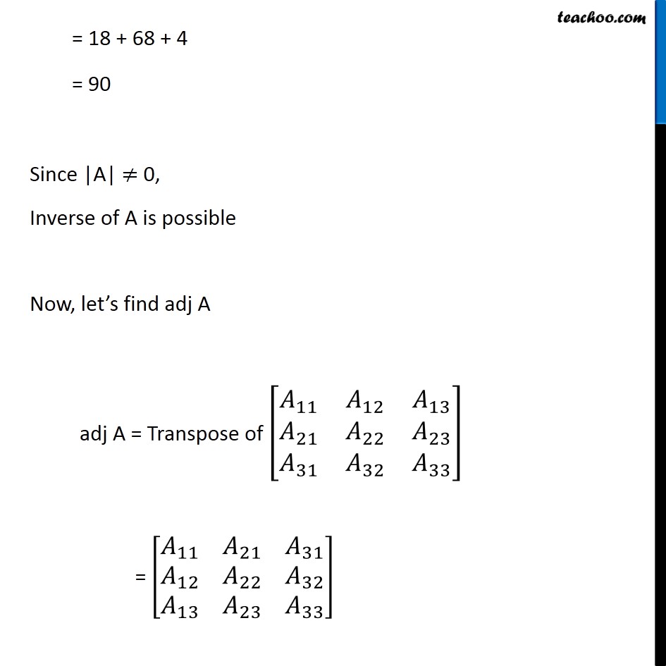 Finding inverse of matrix using adjoint - Part 11