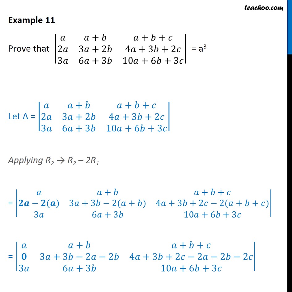 Example 11 Prove a A b A b c 2a 3a 2b Chapter 4 NCERT