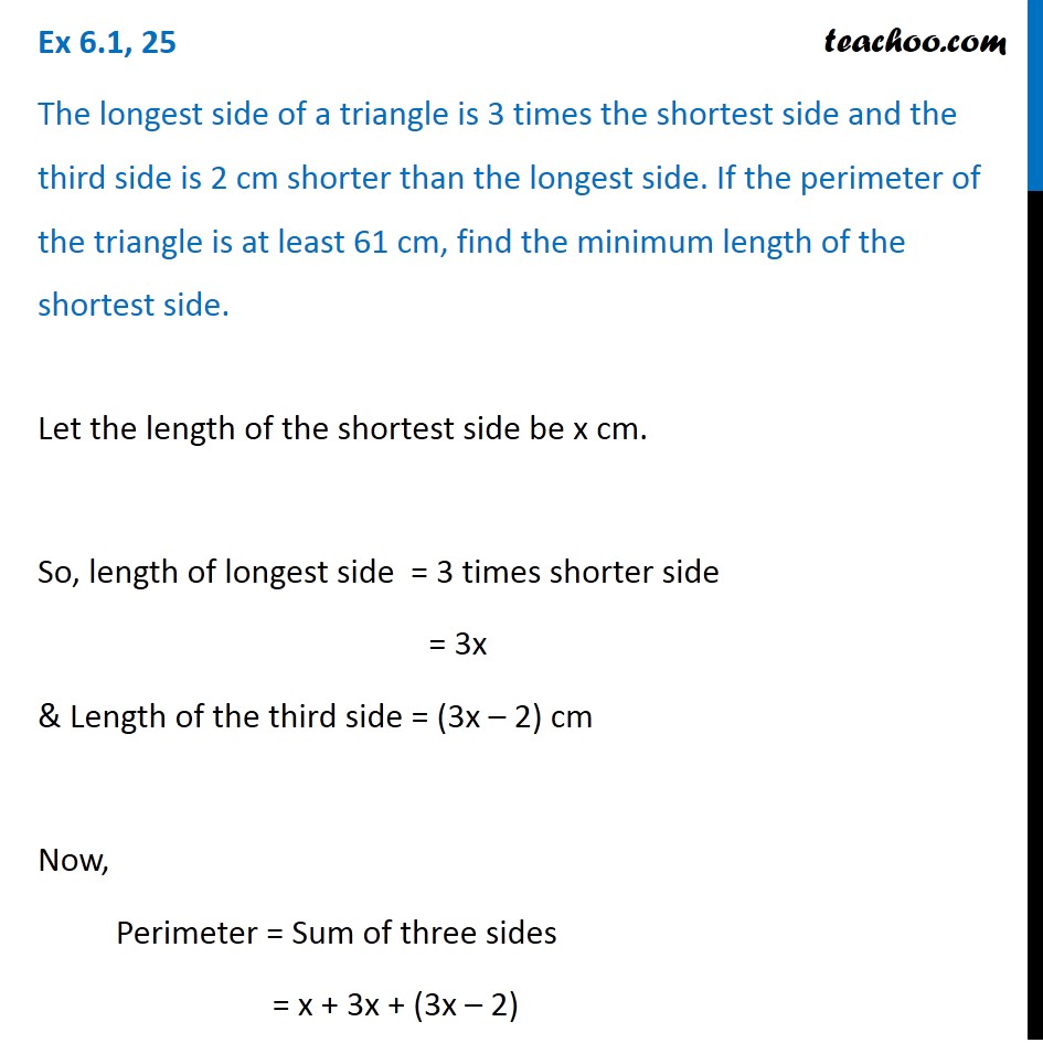 ex-5-1-25-the-longest-side-of-a-triangle-is-3-times-ex-5-1