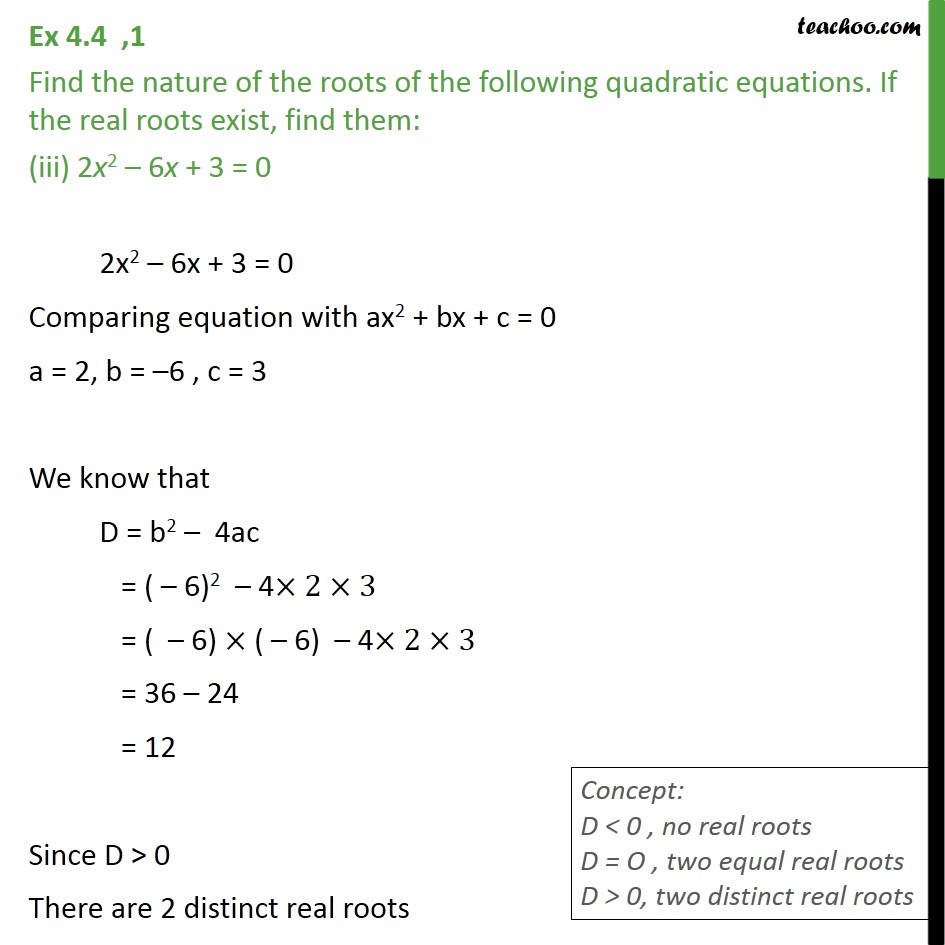 find-nature-of-roots-and-find-roots-of-quadratic-equation-2x-2-6x-3