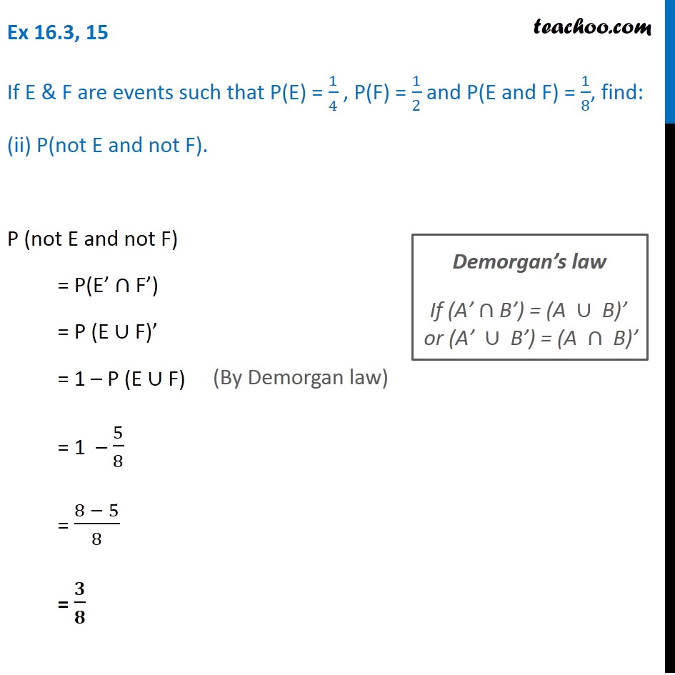 Ex 16.3, 15 - Chapter 16 Class 11 Probability - Part 3