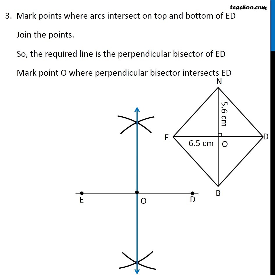 How To Construct A Rhombus - Both Diagonals Given - Teachoo