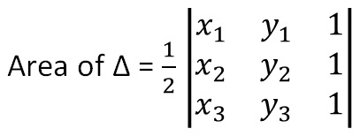area of a triangle using matrix