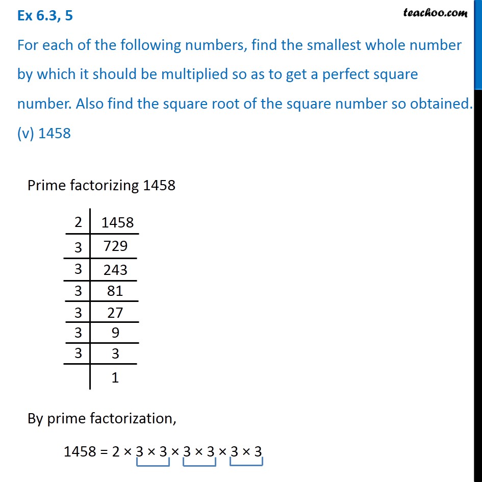 Square Root Of 1458 By Prime Factorization