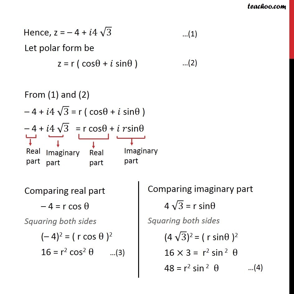 Example 8 Convert 16 1 I Root3 Into Polar Form Polar Representa