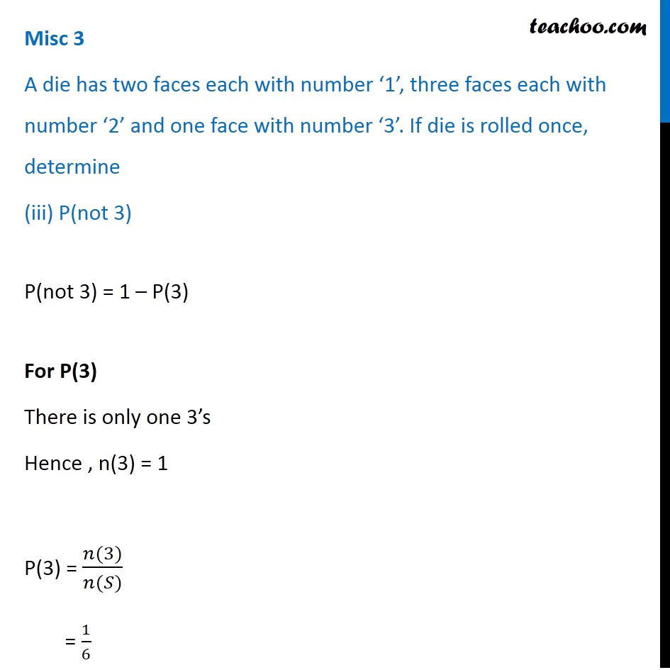 Misc 3 - Chapter 16 Class 11 Probability - Part 5