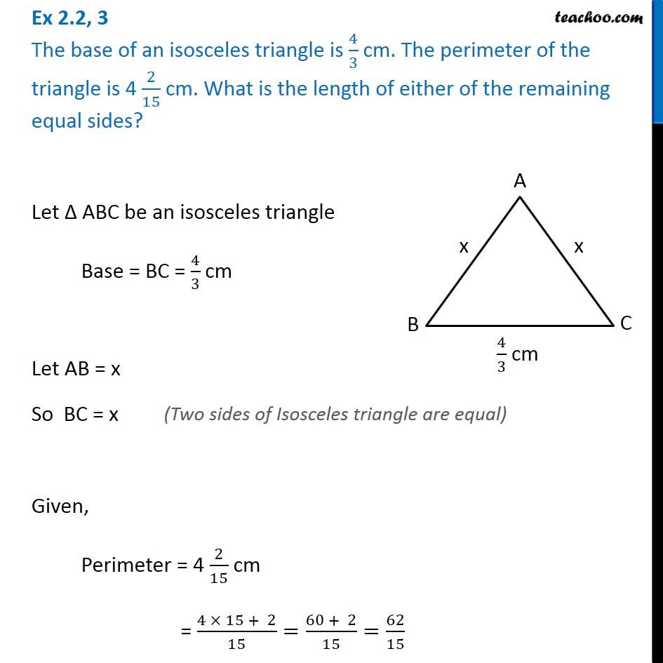 area of an isosceles triangle with two sides 13 and base 9