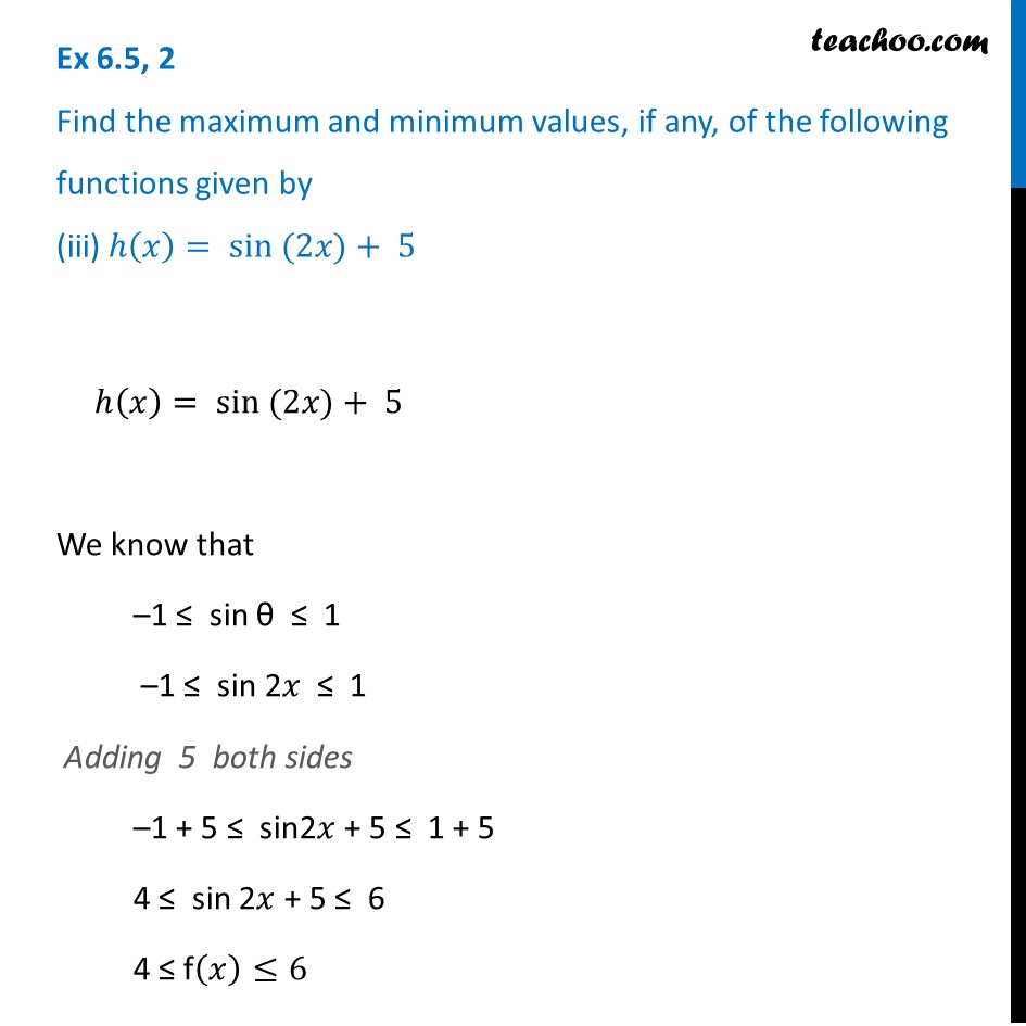 ex-6-5-2-iii-find-max-and-min-values-for-h-x-sin-2x-5