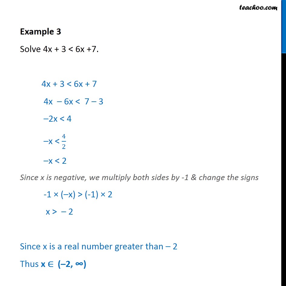 Example 3 Solve 4x 3