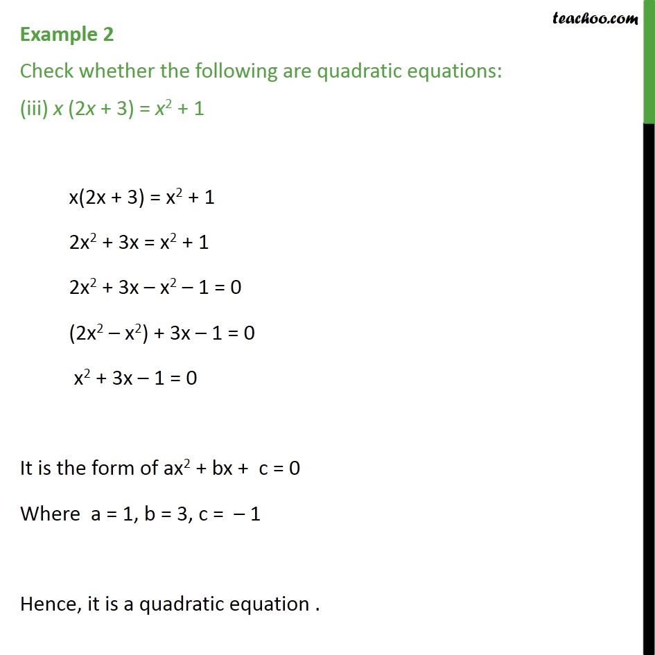 Example 2 - Chapter 4 Class 10 Quadratic Equations - Part 3
