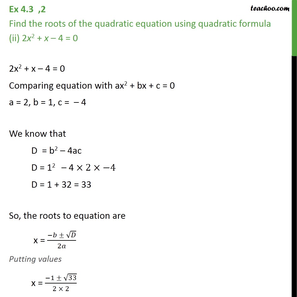 find-roots-of-quadratic-equation-by-quadratic-formula-2x-2-x-4