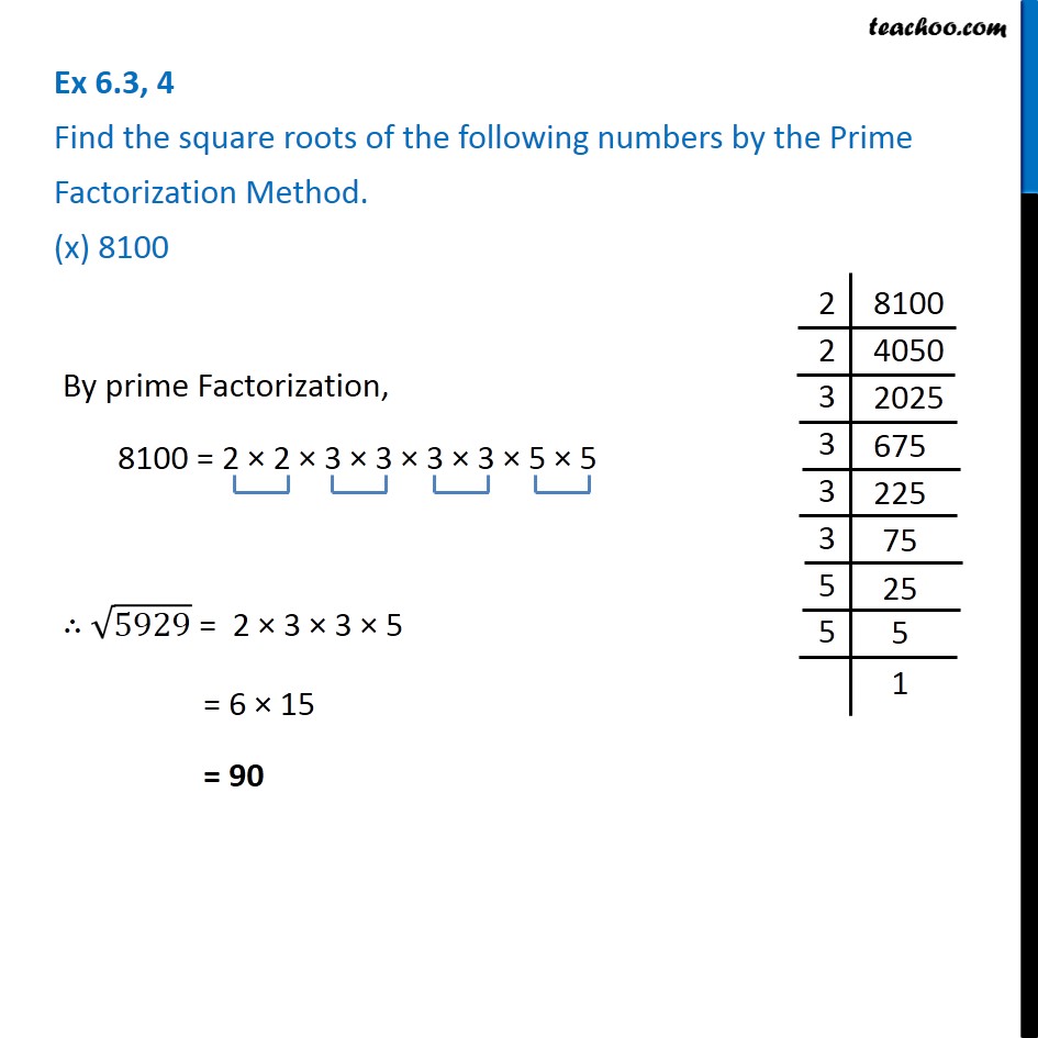 find-the-square-root-using-prime-factoisation-2601-brainly-in