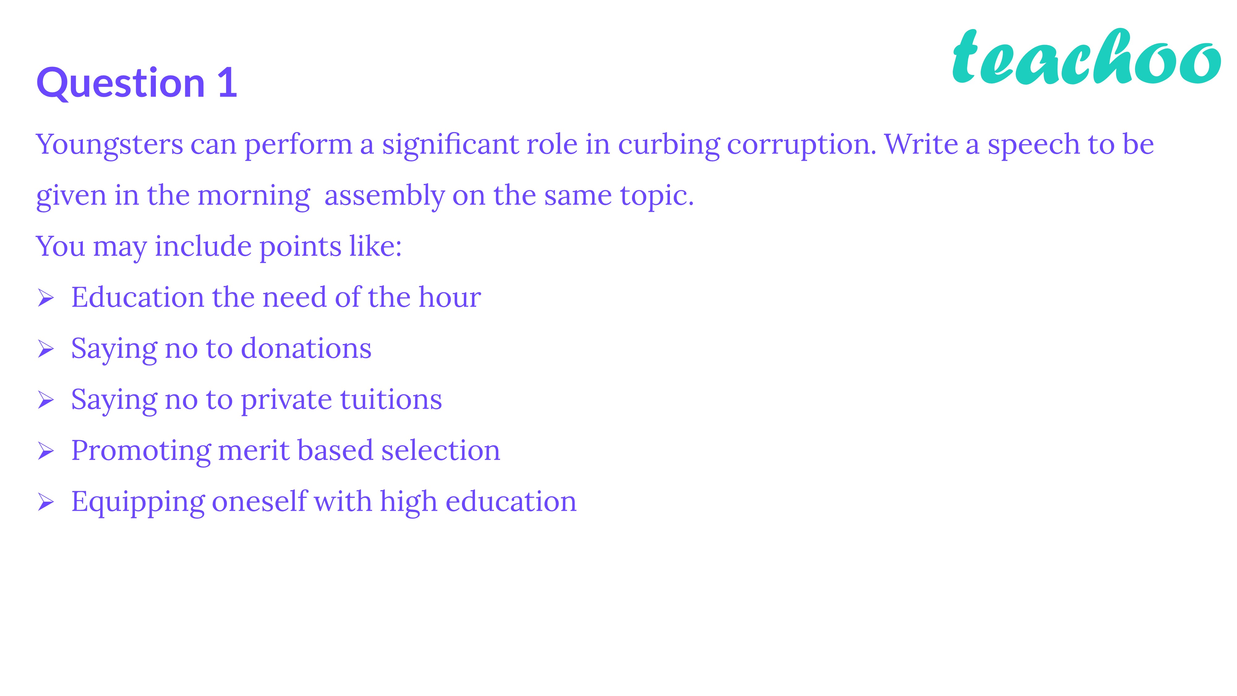 speech writing class 11 marking scheme